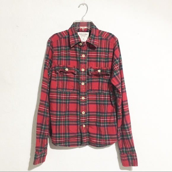 Abercrombie Fitch Red Plaid Flannel 